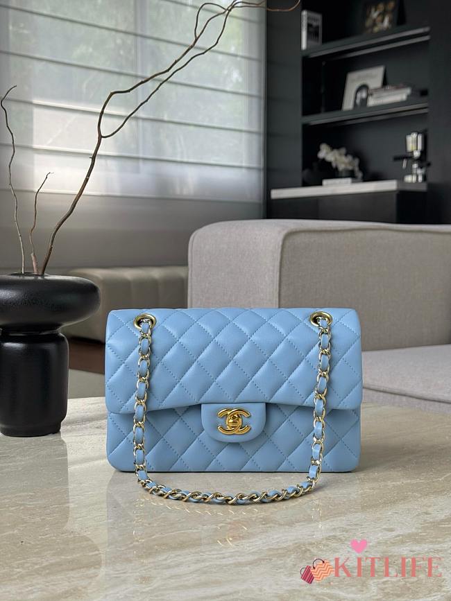 Kitlife Chanel 23 Blue CF Bag With Light Gold Hardware 14.5x23x6cm  - 1