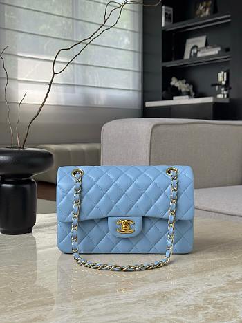 Kitlife Chanel 23 Blue CF Bag With Light Gold Hardware 14.5x23x6cm 