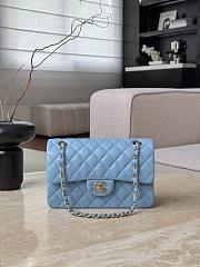 Kitlife Chanel 23 Blue CF Bag With Silver Hardware 14.5x23x6cm  - 1