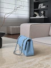 Kitlife Chanel 23 Blue CF Bag With Silver Hardware 14.5x23x6cm  - 4