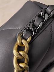 Kitlife Chanel 19 Medium Flap Bag Grey AS1160 26x9x16cm - 4