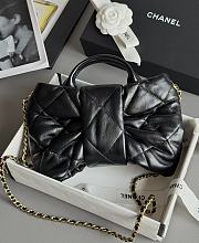 Kitlife Chanel Mini Bow Bag Black Shiny Lambskin & Gold Plated Metal AS5849 18x26x5cm - 2
