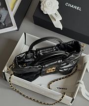 Kitlife Chanel Mini Bow Bag Black Shiny Lambskin & Gold Plated Metal AS5849 18x26x5cm - 3