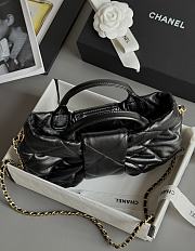 Kitlife Chanel Mini Bow Bag Black Shiny Lambskin & Gold Plated Metal AS5849 18x26x5cm - 6