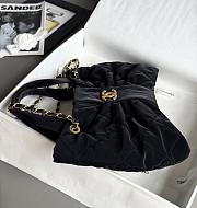 Kitlife Chanel Mini Bow Bag Black Velvet Effect Nylon & Gold Metallic AS5849 18x26x5cm  - 2