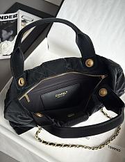 Kitlife Chanel Mini Bow Bag Black Velvet Effect Nylon & Gold Metallic AS5849 18x26x5cm  - 6