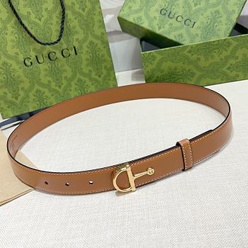 Kitlife Gucci Copper Half-head Hardware Buckle Belt Brown 2.5cm