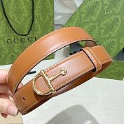 Kitlife Gucci Copper Half-head Hardware Buckle Belt Brown 2.5cm - 4