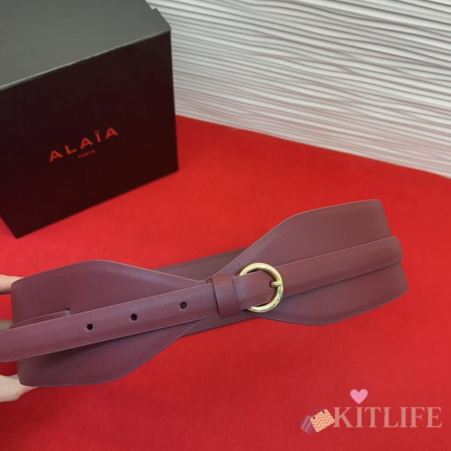 Kitlife Alaia Waist Belt In Burgundy 7cm - 1