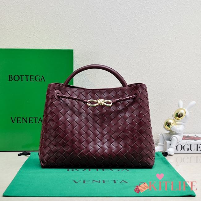 Kitlife Bottega Veneta Andiamo Bag Burgundy 743572 32x24x12cm - 1