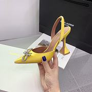 Kitlife Amina Muaddi Rosie 95mm Crystal-embellished High-heeled Pumps in Yellow  - 3