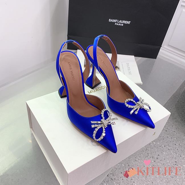 Kitlife Amina Muaddi Rosie 95mm Crystal-embellished High-heeled Pumps in Blue - 1