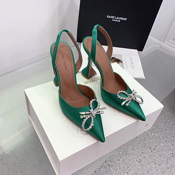 Kitlife Amina Muaddi Rosie 95mm Crystal-embellished High-heeled Pumps in Green