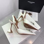 Kitlife Amina Muaddi Rosie 95mm Crystal-embellished High-heeled Pumps in White - 5