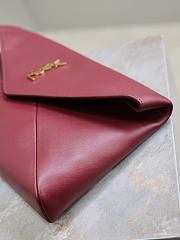 Kitlife Saint Laurent Cassandre Large Envelope Pouch In Burgundy Lambskin 769307 29.5×18×4.5cm - 5