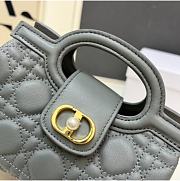 Kitlife Dior Jolie Top Handle Mini Chain Bag Grey 18.5x13x8.5cm - 2