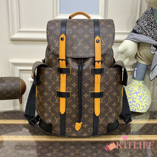 Kitlife Louis Vuitton Christopher MM Backpack Yellow M13202 38x44x12.5cm - 1