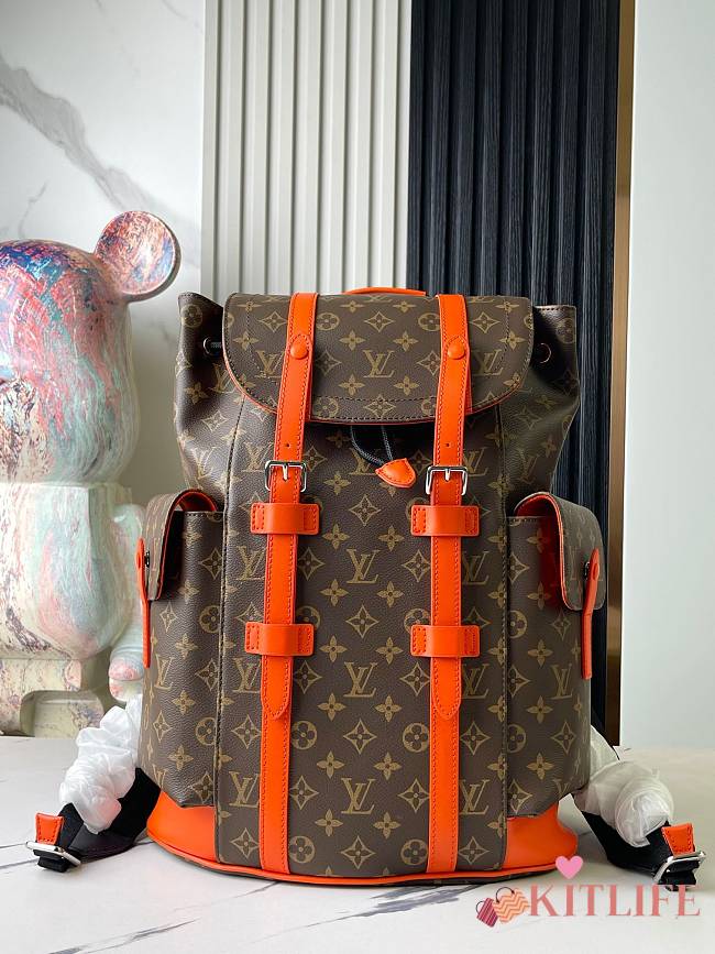 Kitlife Louis Vuitton Christopher MM Backpack Orange M46813 38x44x12.5cm  - 1