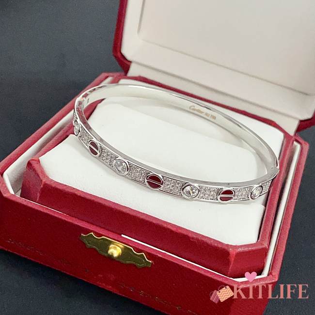 Kitlife Cartier Red & Crystal Diamond Bracelet in Silver - 1