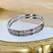Kitlife Cartier Red & Crystal Diamond Bracelet in Silver - 5