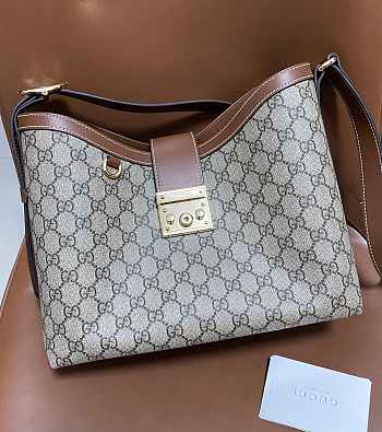 Kitlife Gucci Padlock Medium Shoulder Bag Beige And Dark Brown 839021 29x23.5x15.5cm