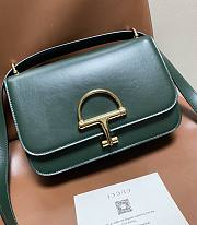 Kitlife Gucci Siena Small Shoulder Bag Green Leather 846705 22.5x14x8cm - 1