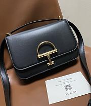 Kitlife Gucci Siena Small Shoulder Bag Black Leather 846705 22.5x14x8cm  - 1
