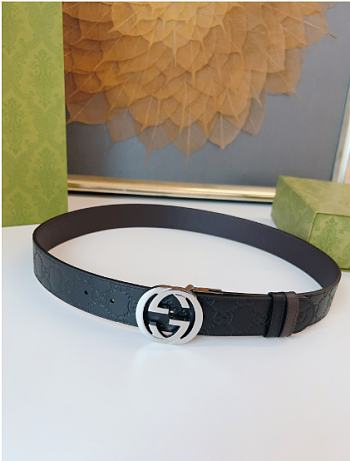 Kitlife Gucci Reversible Belt with Interlocking G Buckle In Black & Brown 