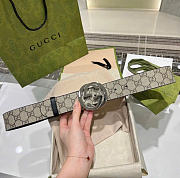 Kitlife Gucci Reversible belt with Interlocking G Buckle Belt Beige & Black  - 3