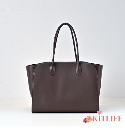 Kitlife The Row Marlo 14 Bag In Dark Brown Leather 36x27x16cm  - 1