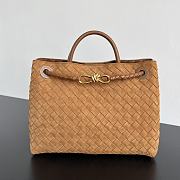 Kitlife Bottega Veneta Andiamo Bag Brown Suede Leather 743572 32x24x12cm - 1