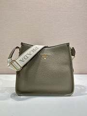 Kitlife Prada Medium Grey Leather Shoulder Bag 1BC073 30x28x12cm - 1