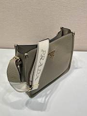 Kitlife Prada Medium Grey Leather Shoulder Bag 1BC073 30x28x12cm - 3