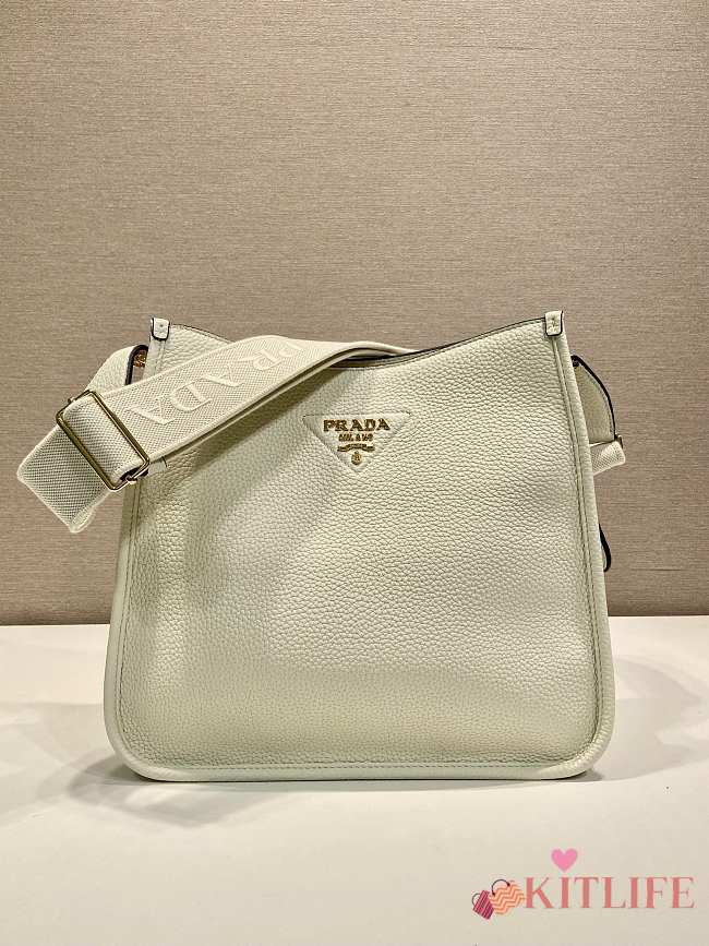 Kitlife Prada Medium White Leather Shoulder Bag 1BC073 30x28x12cm - 1