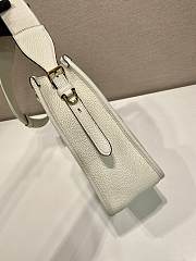 Kitlife Prada Medium White Leather Shoulder Bag 1BC073 30x28x12cm - 4