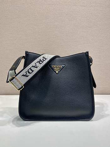 Kitlife Prada Medium Black Leather Shoulder Bag 1BC073 30x28x12cm 