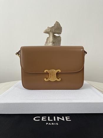Kitlife Celine Classic Triomphe Bag in Tan Calfskin 187363 22x16.5x7cm
