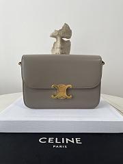 Kitlife Celine Classic Triomphe Bag in Grey Calfskin 187363 22x16.5x7cm - 1