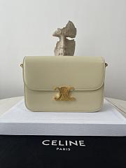 Kitlife Celine Classic Triomphe Bag in Cream Calfskin 187363 22x16.5x7cm - 1
