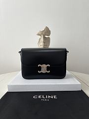 Kitlife Celine Classic Triomphe Bag in Black Calfskin With Silver Buckle 187363 22x16.5x7cm - 1
