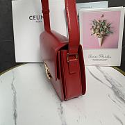 Kitlife Celine Classic Triomphe Bag in Red Calfskin 187363 22x16.5x7cm  - 4