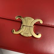 Kitlife Celine Classic Triomphe Bag in Red Calfskin 187363 22x16.5x7cm  - 2