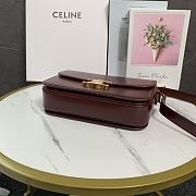 Kitlife Celine Classic Triomphe Bag in Burgundy Calfskin 187363 22x16.5x7cm - 6
