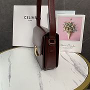 Kitlife Celine Classic Triomphe Bag in Burgundy Calfskin 187363 22x16.5x7cm - 5