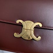 Kitlife Celine Classic Triomphe Bag in Burgundy Calfskin 187363 22x16.5x7cm - 2