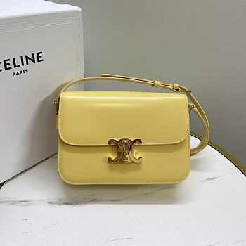 Kitlife Celine Classic Triomphe Bag in Yellow Calfskin 187363 22x16.5x7cm