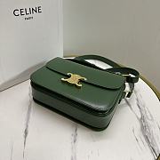 Kitlife Celine Classic Triomphe Bag in Dark Green Calfskin 187363 22x16.5x7cm - 6