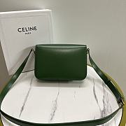 Kitlife Celine Classic Triomphe Bag in Dark Green Calfskin 187363 22x16.5x7cm - 5