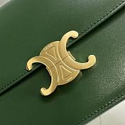 Kitlife Celine Classic Triomphe Bag in Dark Green Calfskin 187363 22x16.5x7cm - 3