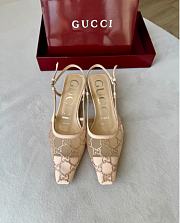 Kitlife Gucci Tom Embellished Crystal GG Slingback Pumps in Beige - 1